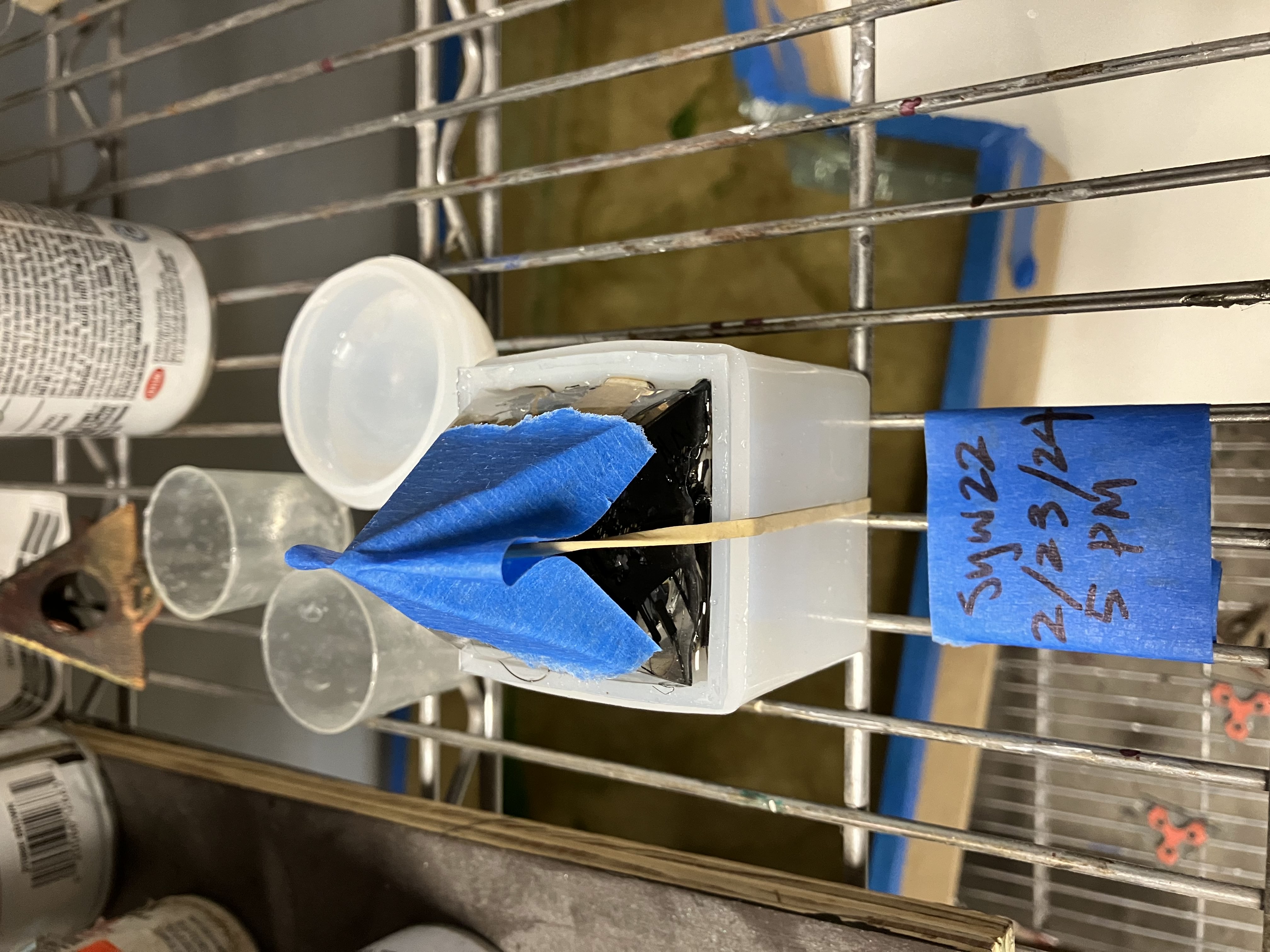 Epoxying two halves together